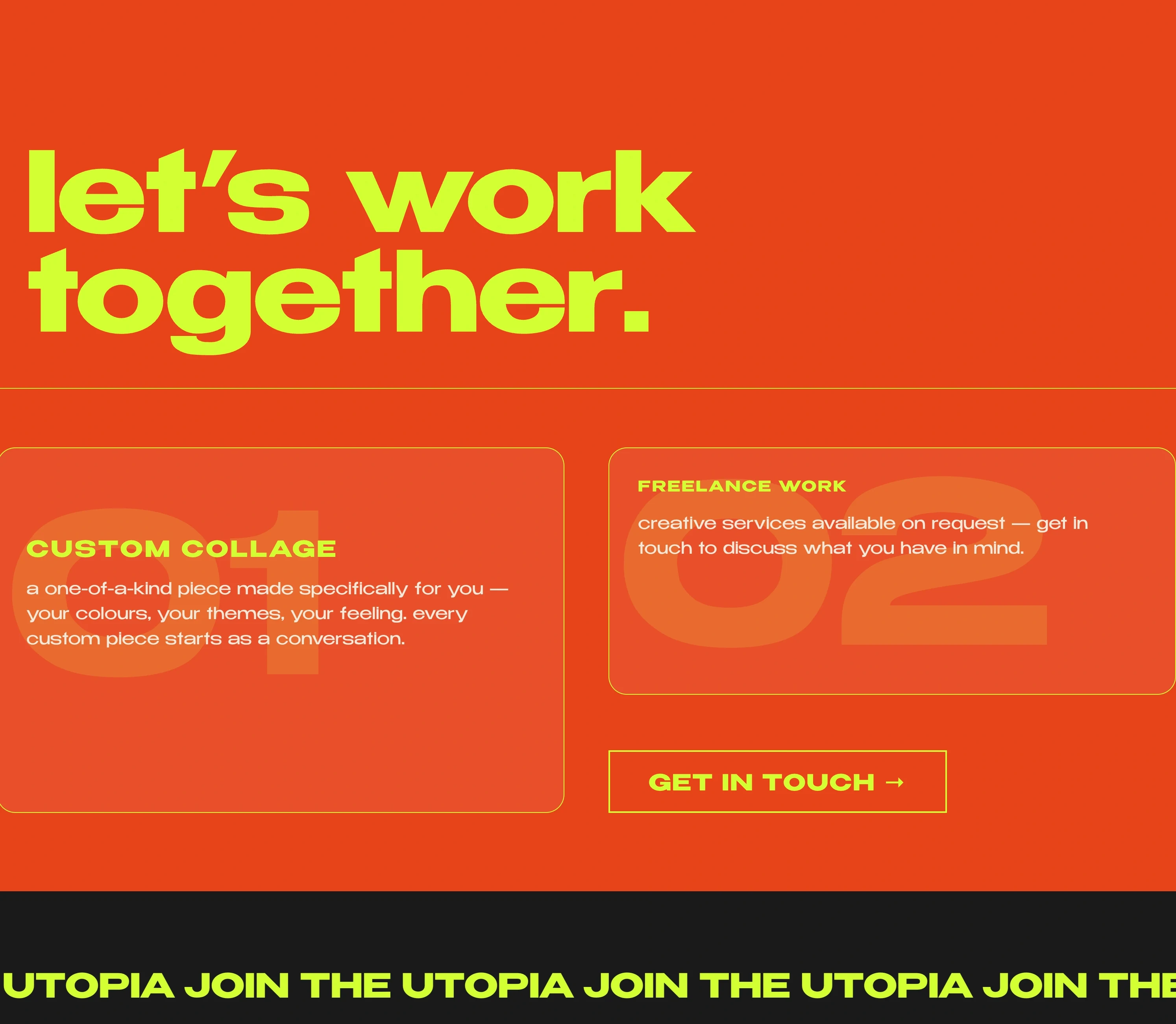 Beezutopia — let's work together section