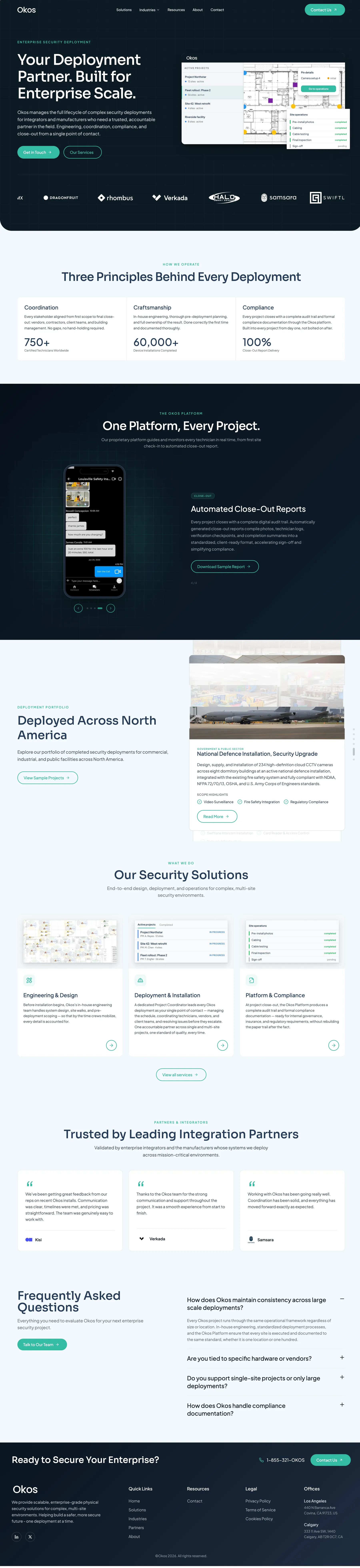 The rebuilt Okos website