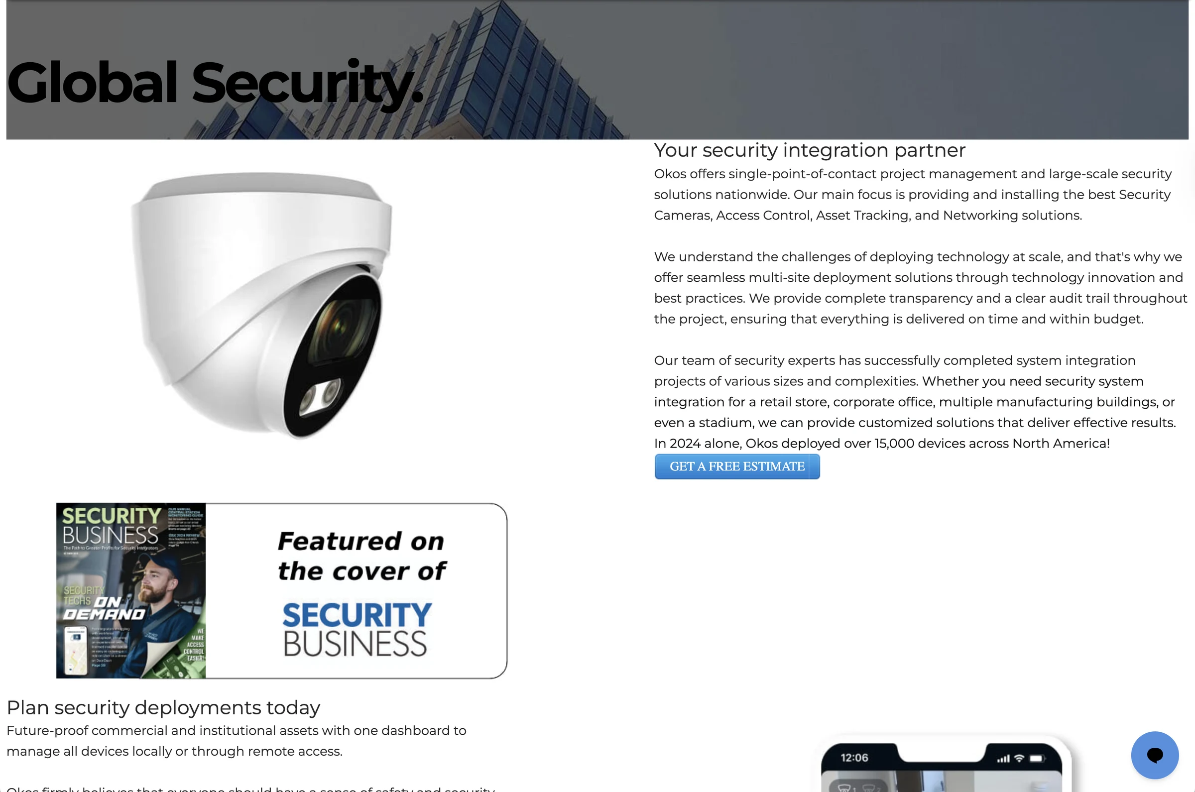 Okos site before redesign