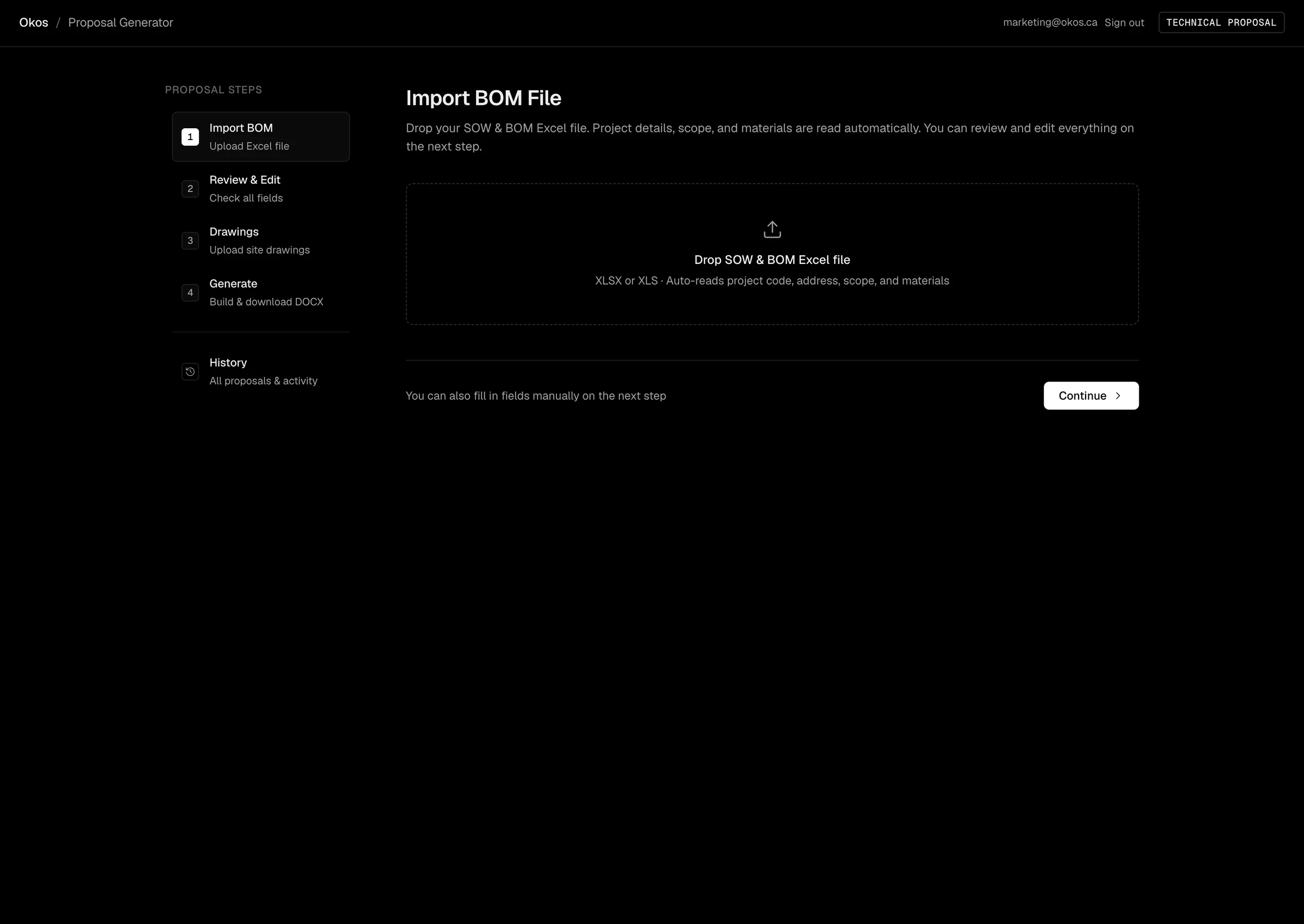 Okos proposal generator