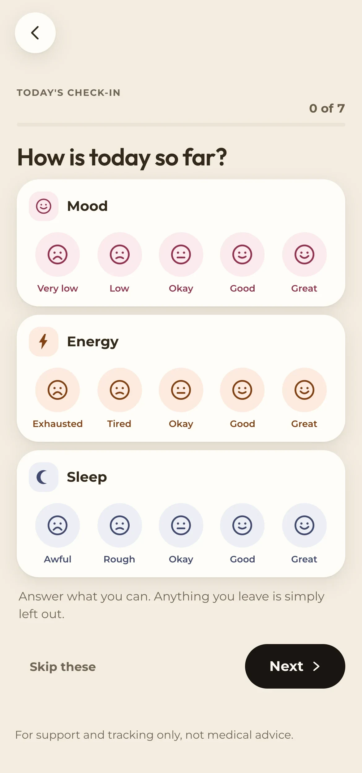 The Pura Mama daily check-in
