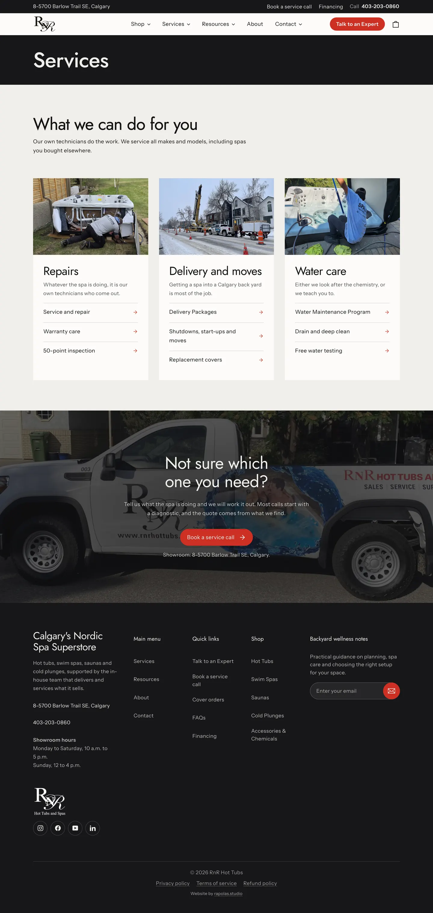 The new services page