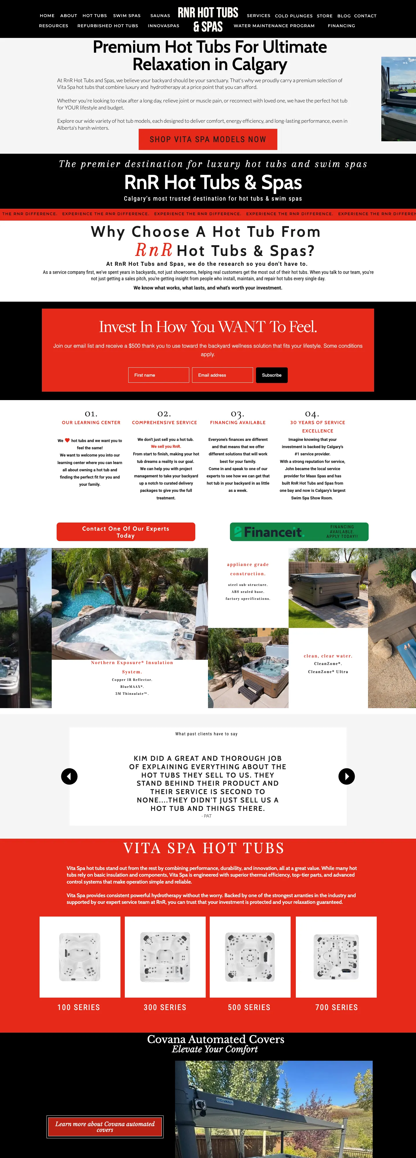 The previous hot tubs page